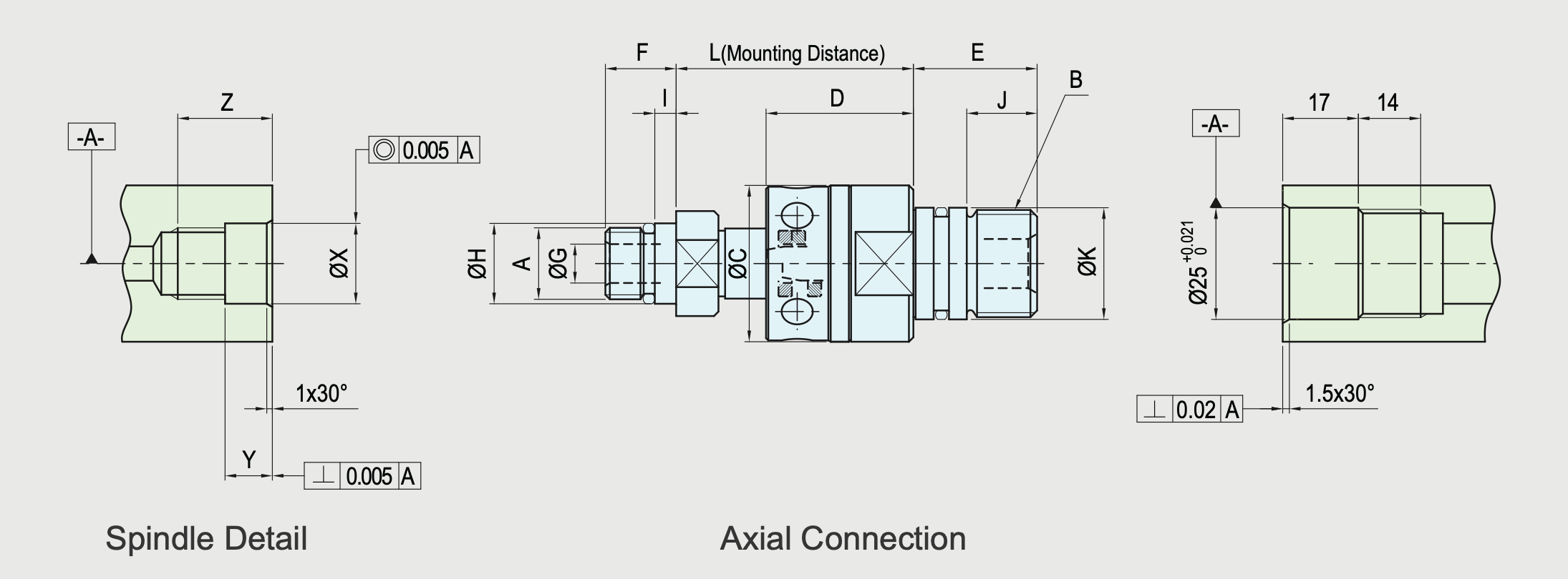 SRJ02-102-01 Technical Drawing Bearingless Detachable Type Rotary Union-Rotary Joint