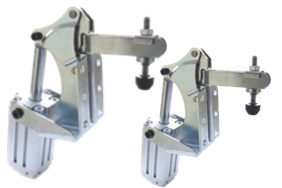 Hold down type pneumatic toggle clamps with vertical cylinder 1000N to 3400N