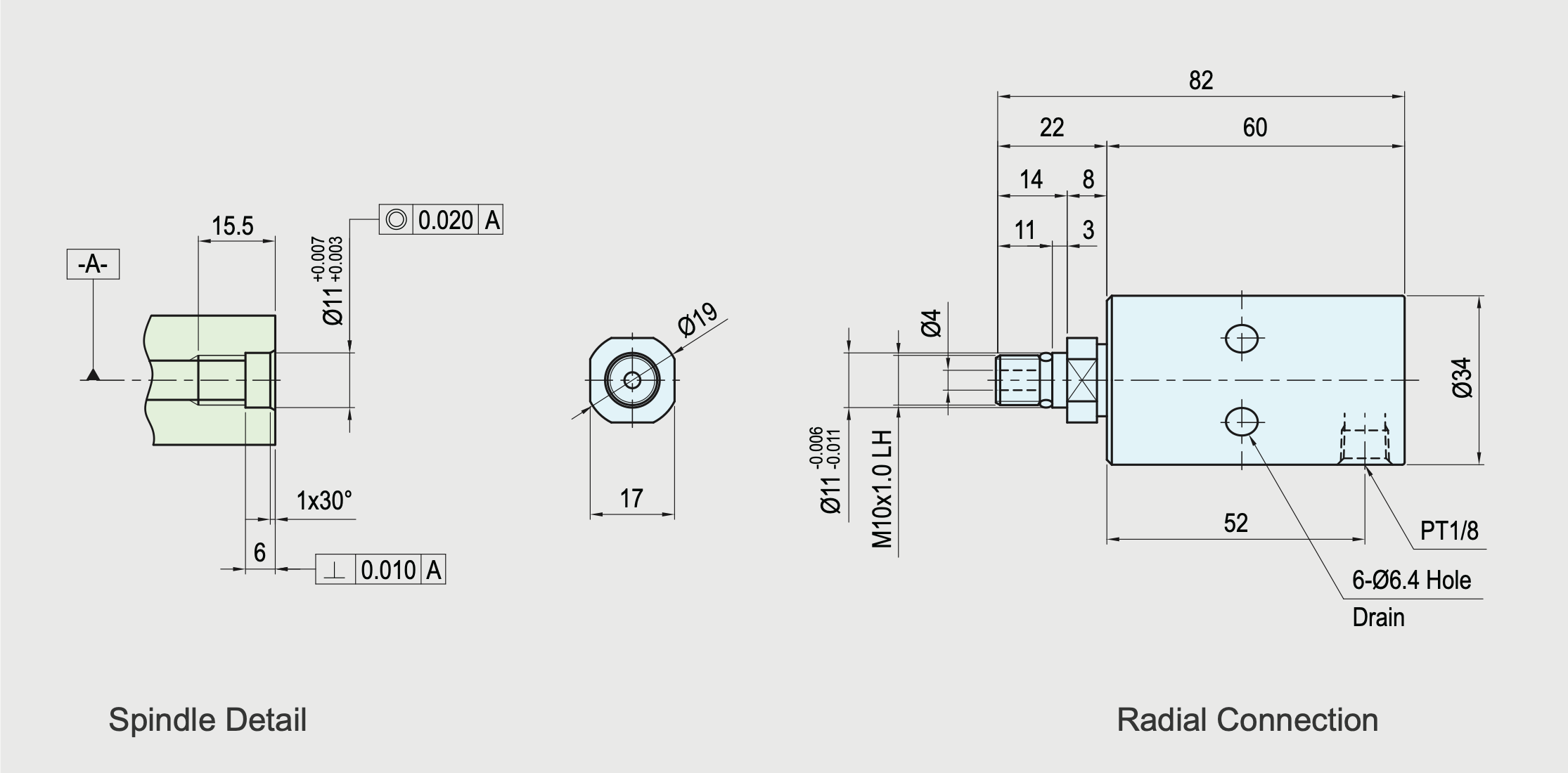 SRJ01-202-41 Technical Drawing Integrated radial type Rotating Union-Rotary Joint for Coolant and Oil with Dry Running
