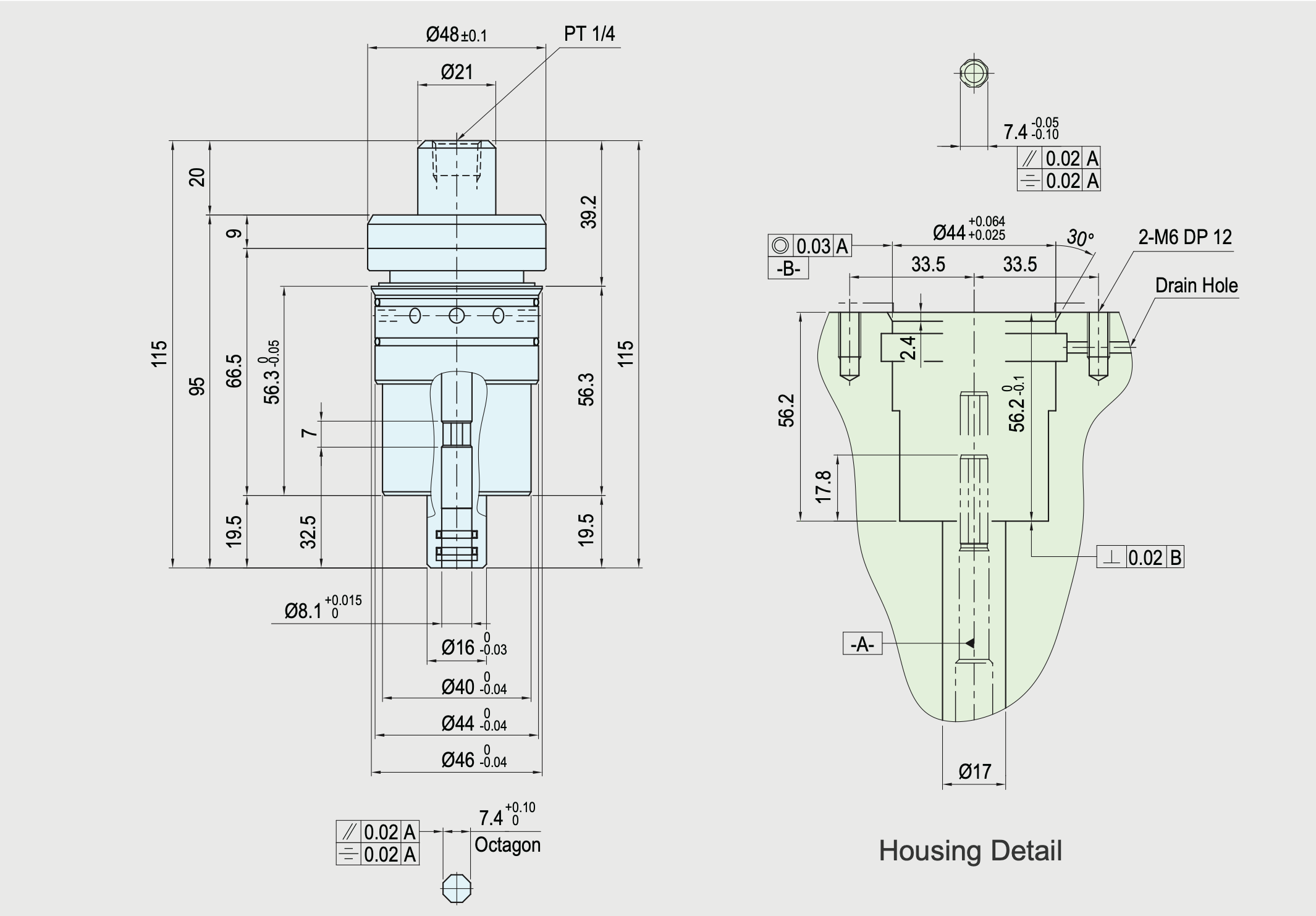 SRJ01-204-01 Drawing Bore mounted Integrated Type Rotary Union-Rotary Joint