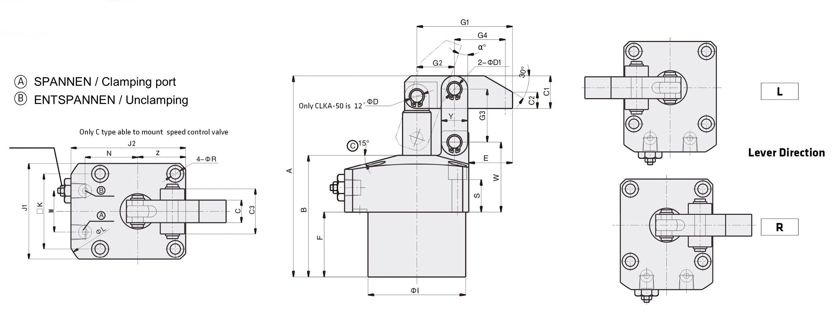HLKA Drawing Hydraulic Link Clamp
