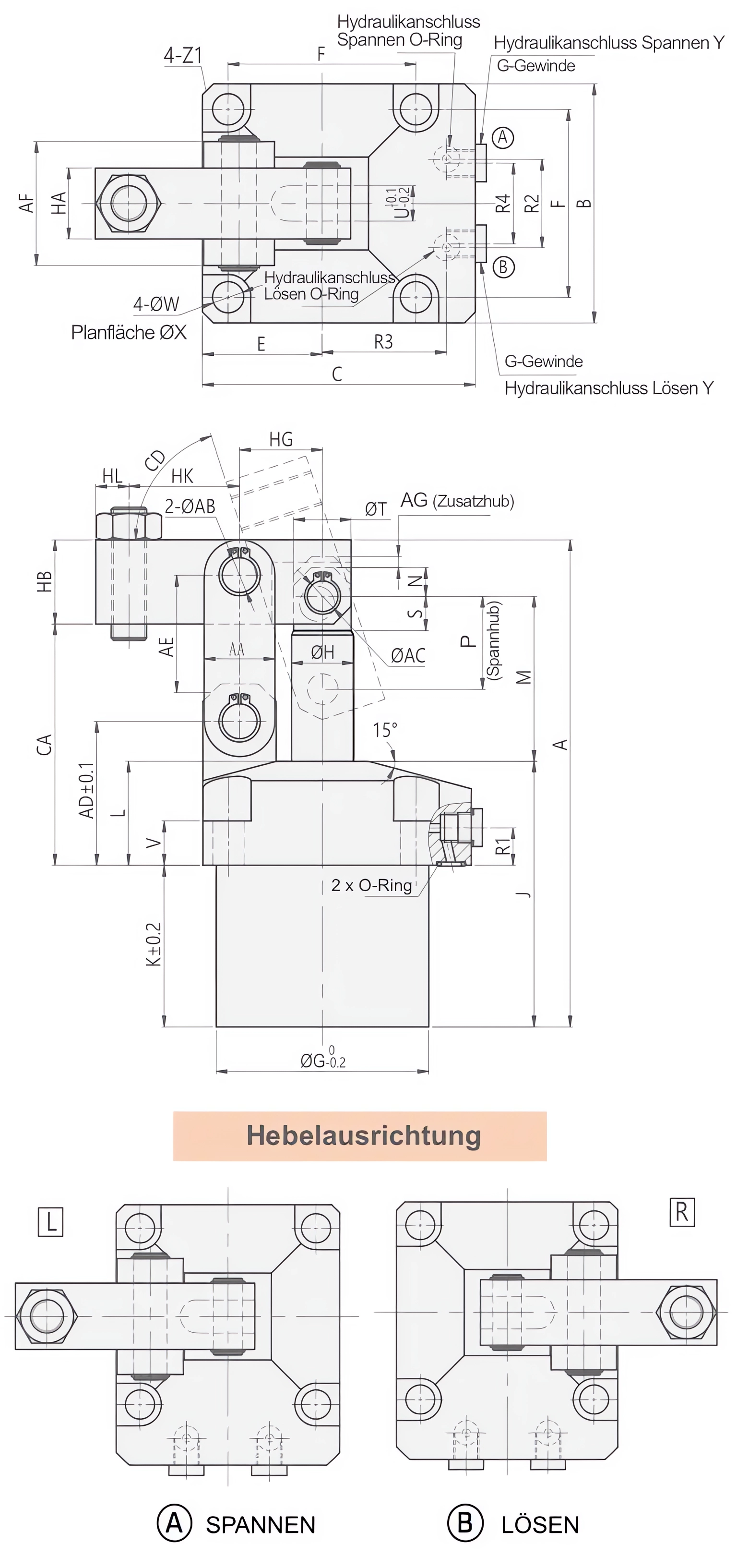 HLKA Drawing Hydraulic Link Clamp