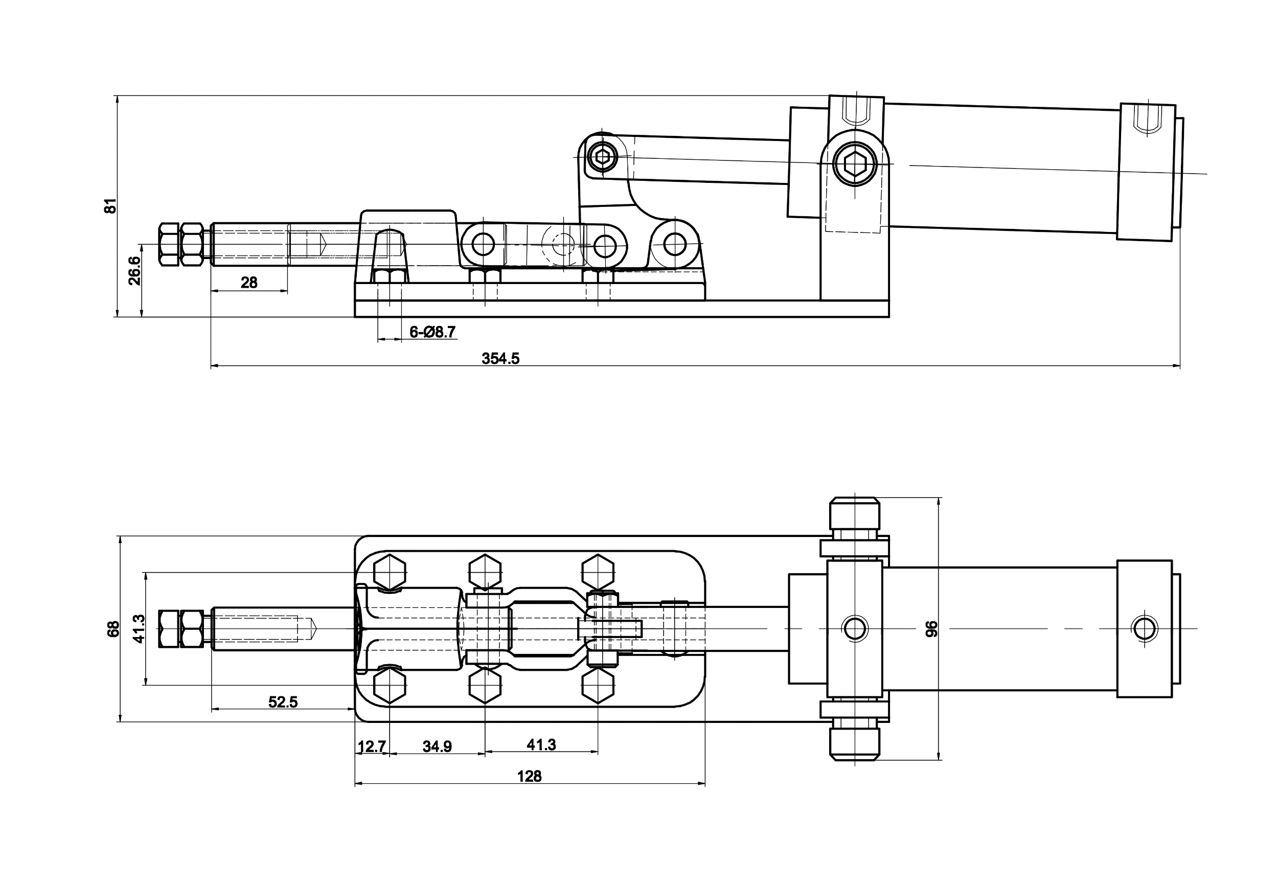DST-36330-A Datenblatt Pneumatik Schubstangenspanner 11360N