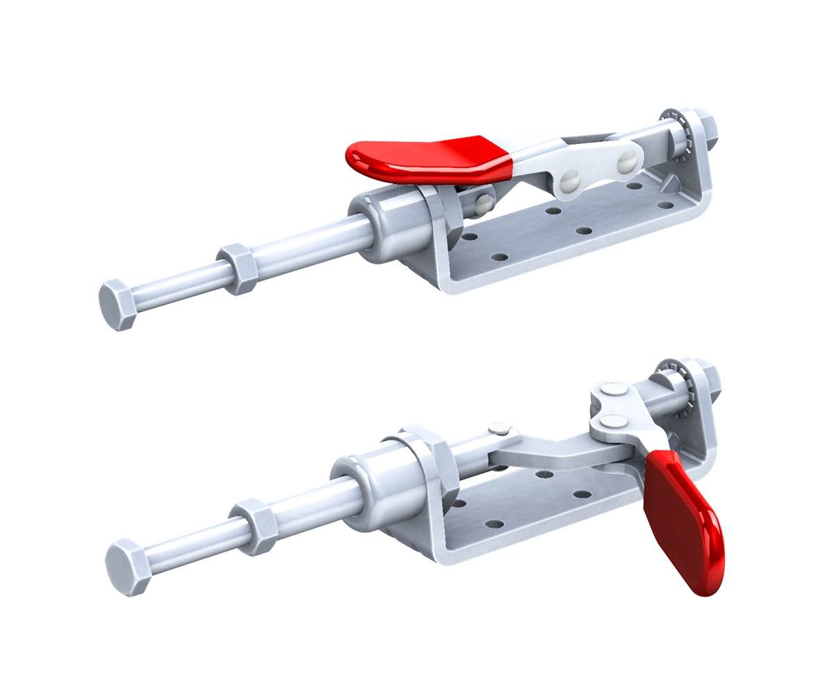 GH-30606 Kompakter Schubstangenspanner mit schmalem Flanschfuss, 40mm Hub, 2000N