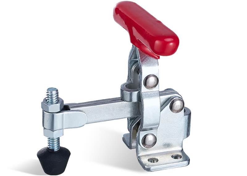 DST-12080 Senkrechtspanner T-Handgriff waagrechter Fuss massiver Spannarm lang 910N