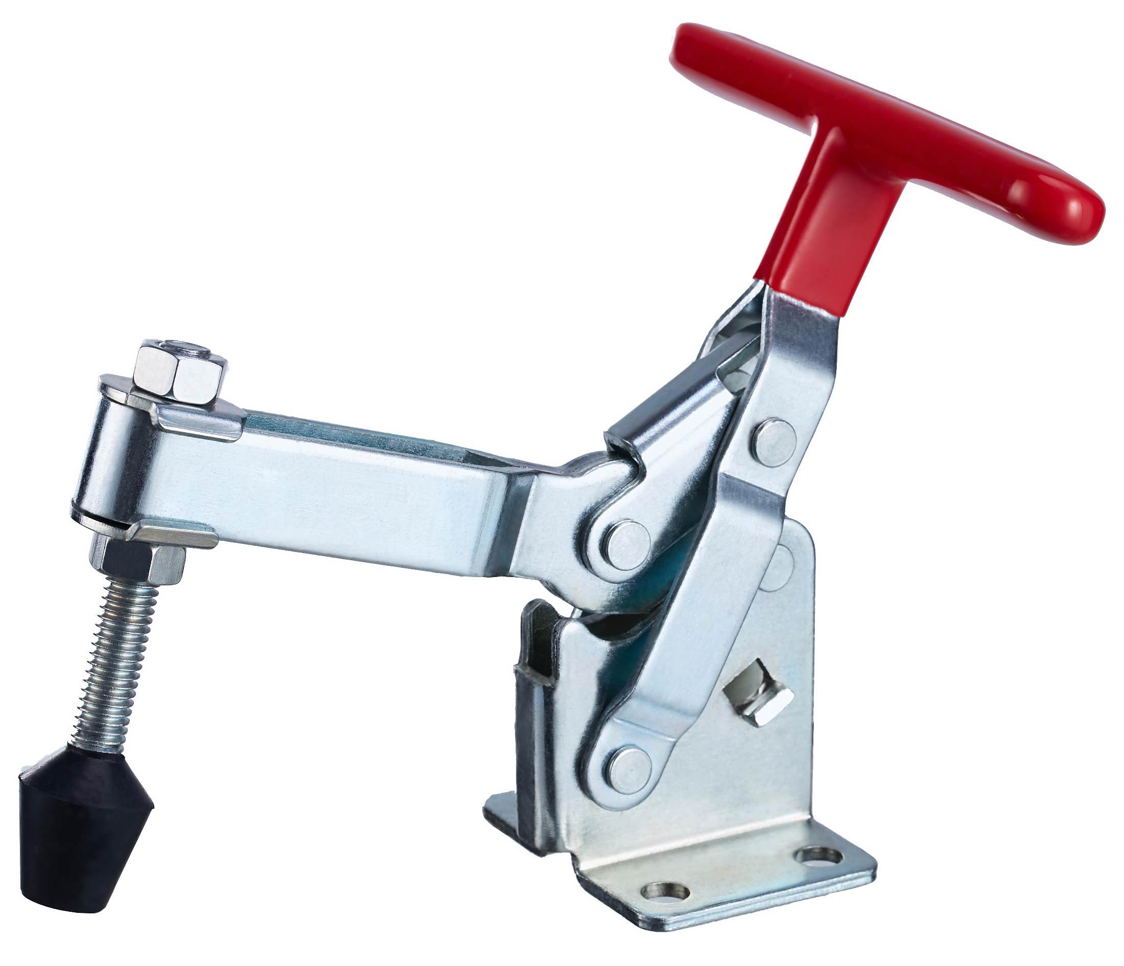 DST-12285 Vertical acting Hold-Down Toggle Clamp with horizontal mounting base, T-Handle 3400N