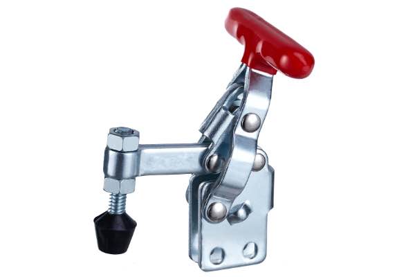 DST-12085 Senkrechtspanner T-Handgriff senkrechter Fuss massiver Spannarm lang 910N